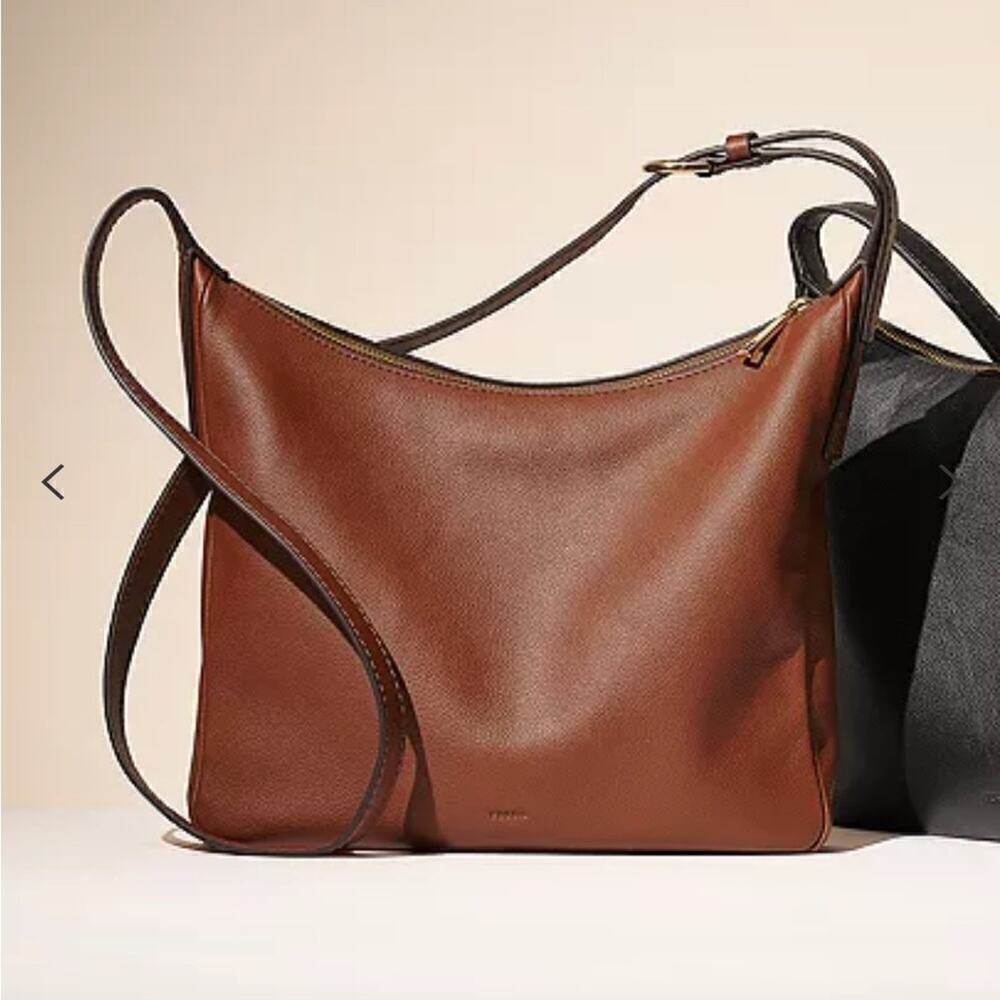 LIKE NEW ▶️ Fossil ◀️ Cecilia Leather Crossbody Purse Handbag Brown - Picture 3 of 16